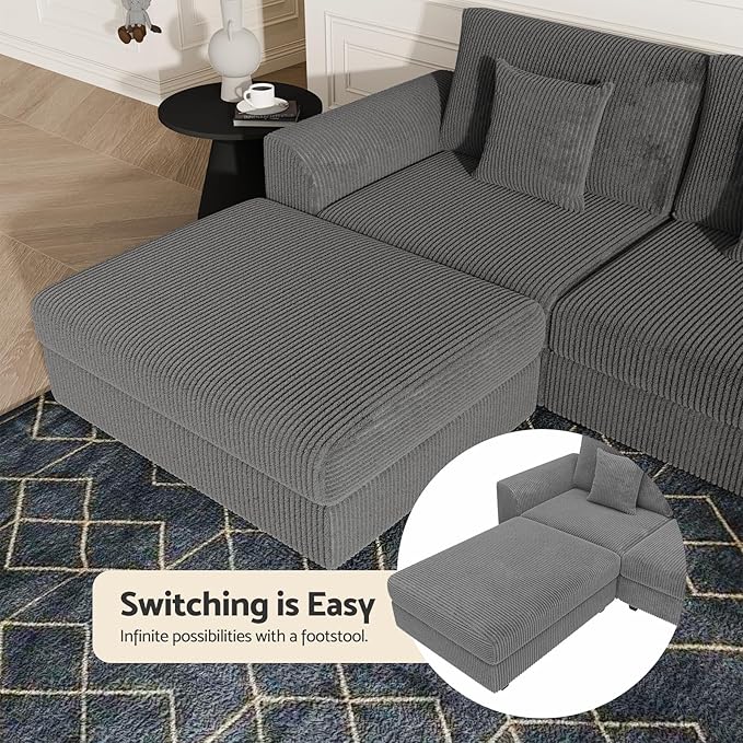 Modular Sectional Sofa, Oversized U Shaped Couch, Convertible Sleeper Sofa - Image 7
