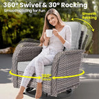 ovios 5 Pieces Patio Furniture Set, Outdoor Wicker Sofa Couch - Image 4