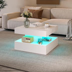HedoAjim Small White Led Coffee Table by HedoAjim