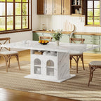 HSH Dining Table for 4–6, Wood Rectangle Dinner Table - Image 8