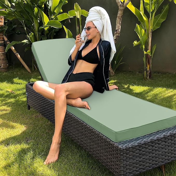 Chaise Lounge Cushion for Outdoor Furniture, Waterproof Fade and Tear Resistant - Image 7