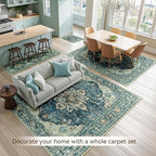 RELEANY Area Rugs 9'x12' Washable Non-Slip, Floral Vintage Distress Print - Image 4