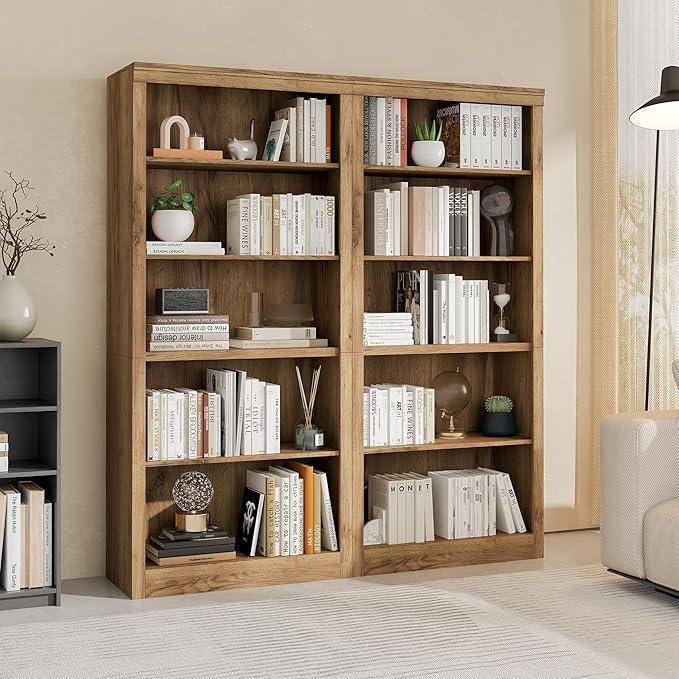 GarveeHome 71 in Tall Bookcase, Wooden Bookshelf - Image 7