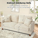 70in Corduroy Couch, Kidirect Sofa No Tool Assembly, Comfy Couches - Image 9