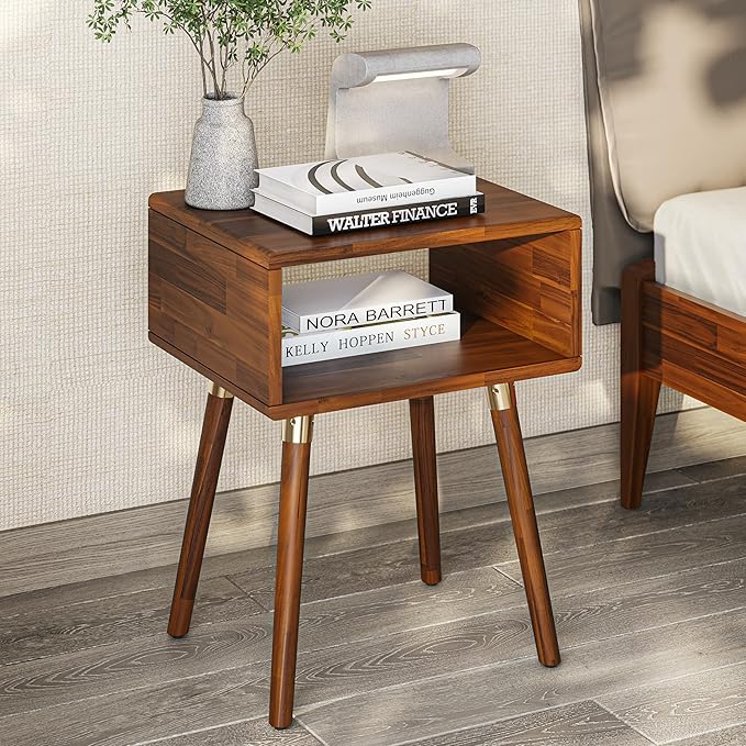 Bme Dinkee Solid Wood Nightstand, Fully Assembled, Without Drawer by Bme