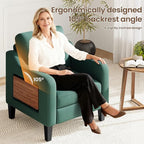 Accent Chair for Living Room Modern Linen Upholstered Armchair Side Wooden - Image 6