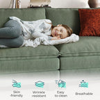 LINSY HOME 90" Modular Cloud Love Seat Sofa, Corduroy Soft Sectional Couch - Image 3