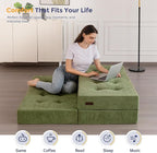 MAXYOYO 6" Folding Sofa Bed for Floor, Tufted Tri-Fold Floor Mattress - Image 6