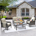 ovios 4-Piece Patio Furniture Set, Outdoor Wicker Sofa - Image 9