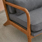 VINGLI Cozy Living Room Chairs, Linen Dark Gray Accent Chairs Set of 2 - Image 6