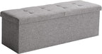 45.3 Inches Foldable Seat Footrest Shoe Bench End of Bed Storage - Image 8