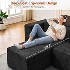 MONVANE Modular Sectional Sofa, Oversized 8 Seat Convertible U Shaped Couch - Image 4