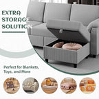 Vongrasig Convertible Sectional Couches Sofa, 3 Seat L Shaped Sofa - Image 5