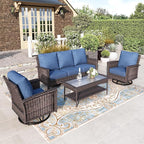 HERA'S HOUSE Patio Furniture Set, High Back Swivel Outdoor Chair by HERASHOUSE