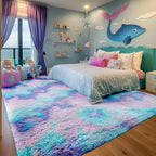 PAGISOFE 8x10 Area Rug, Cute Kawaii Purple Rainbow Rug - Image 7