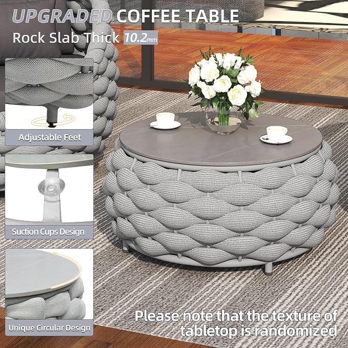 TWT 5-Piece Aluminum Patio Furniture Set, Outdoor Armchairs - Image 5