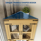 GarveeHome 67" Tall Corner Storage Cabinet, Farmhouse Corner Hutch Display - Image 6