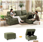 Ihanherry 81-inch Corduroy Modular Sectional Sofa Bed - Image 5
