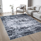 4x4 Area Rug Living Room Rug: Washable Modern Abstract Soft Thin Rug Indoor - Image 2