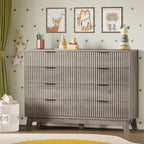 BORNOON 53" Tall Dresser for Bedroom, 8-Drawer Fluted Chest of Drawers - Image 8