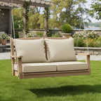 Summsun Patio Chair Cushions Set of 2, Faux Linen Outdoor Furniture Cushions - Image 2