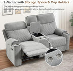 HAOMARKETS Power Reclining Loveseat Sofa Set of 2 - Image 5