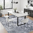 5x5 Area Rug Living Room Rug: Washable Modern Abstract Soft Thin Rug Indoor - Image 4