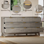 BORNOON Fluted 9 Drawer Dresser, 57.1" Wide Modern Boho Chest of Drawers - Image 5