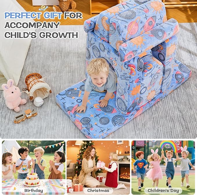 IFNOW Modular Kids Play Couch, Convertible & Washable Toddler Foam Couch Kids - Image 8