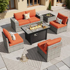 ovios 7 Pieces Patio Furniture Set, Outdoor Wicker Sectional Sofa by OVIOS