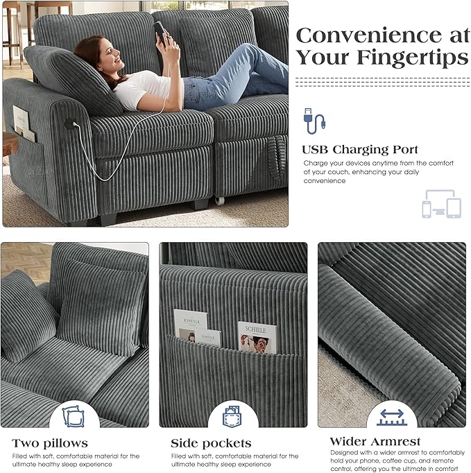 Ihanherry 6-Seater Large Sectional Sofa Bed - Image 6