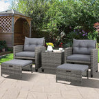 Vongrasig 5 Piece Patio Furniture Set, Small Balcony Furniture, PE Wicker - Image 7