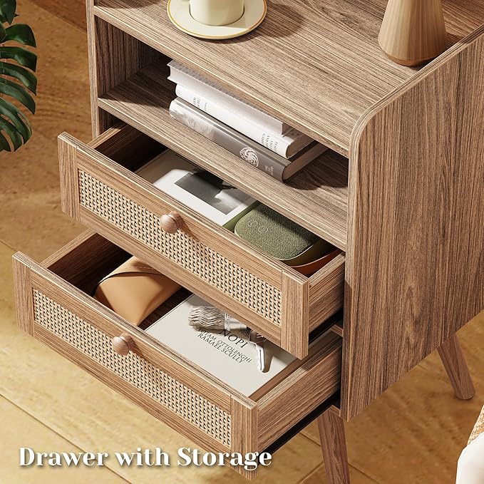 SUPERJARE 2 Drawer Night Stand - Image 5