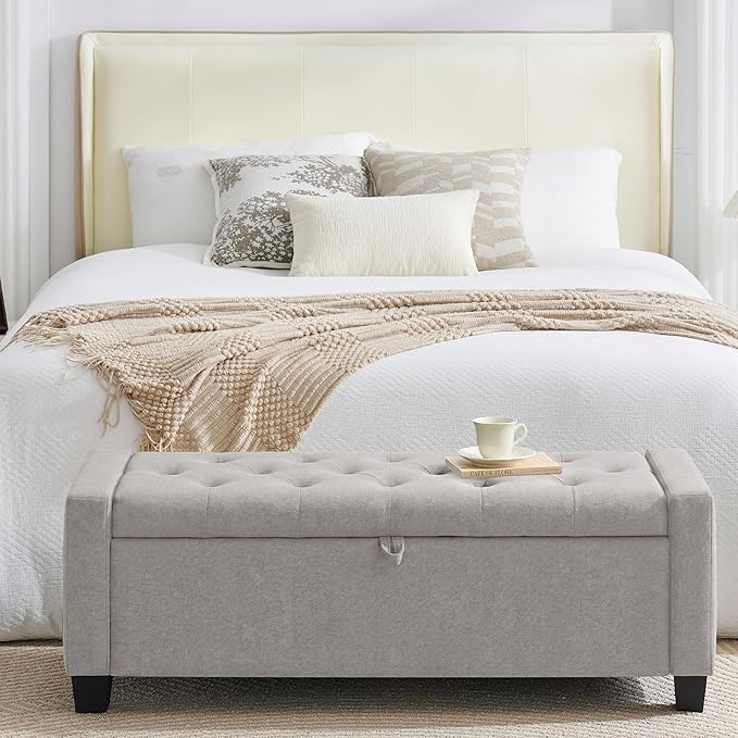 Huatean Home 43" Ottoman with Storage, Storage Ottoman Bench with Safety Hinge - Image 5