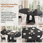 Extendable Dining Table, Round Kitchen Dining Room Dinner Table - Image 5