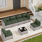 LOUVIXA 7 Piece Outdoor Patio Furniture Set, Outdoor Sectional Sofa, Wicker by LOUVIXA