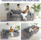 MAXYOYO 76" Bean Bag Sofa Couch, Loveseat Boneless Couch in a Box, Upholstered - Image 5
