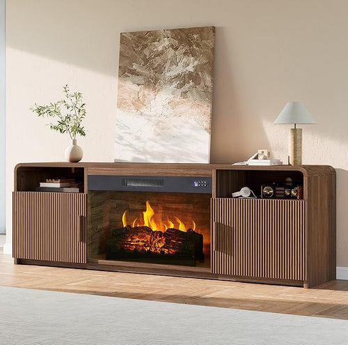 AMERLIFE 70" Fluted Fireplace TV Stand by AMERLIFE
