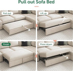 HONBAY Modular Sectional Sleeper Sofa Bed, Sectional Couch - Image 6