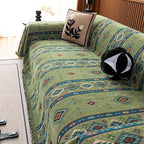 VClife Bohemian Couch Cover, Vintage Moroccan Tribal Geometric Chenille Couch - Image 5