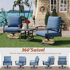 HOMREST Patio Furniture Sets 7 PCS Outdoor Metal Conversation Sets, 360 Degree - Image 2