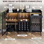 Coffee Bar Cabinet with Fridge Space, Liquor Cabinet with Wine Rack & Drawer - Image 6