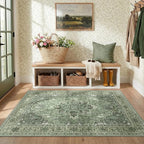 RELEANY Area Rugs 3'x4' Washable Non-Slip, Floral Vintage Distress Print - Image 2
