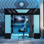 Full Size Wood Loft Bed with Built-in Workstation, Smart Storage, RGB Lighting - Image 3