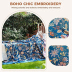 LUTBM Boho Throw Blanket for Bed Cotton Summer Blankets Bedroom Living Room - Image 3