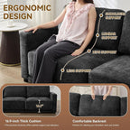 110.6" L Shaped Sectional Sofa, Modular Cloud Deep Seat Couch - Image 3