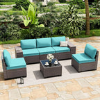 ALAULM 6 Pieces Patio Furniture Set, Oversized Seat/Armrest and High Back - Image 2