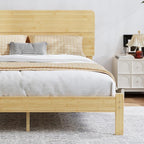 BOSRII 12in High Solid Bamboo Wood Platform Queen Size Bed Frame - Image 5