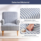 HUIMO Linen Fabric Accent Chair, Mid-Century Modern Armchair - Image 4