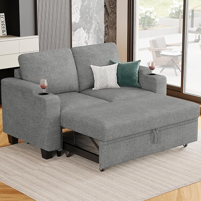 Belffin Chenille Sectional Sleeper Sofa - Image 7